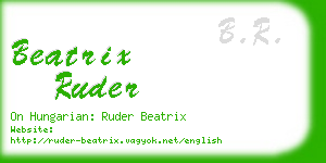 beatrix ruder business card